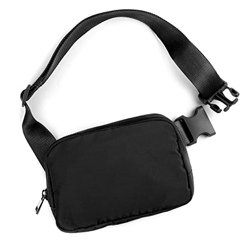 Didida Black Mini Belt Bag, Fashion Waist Packs Unisex Fanny Packs for Women Men crossbody with Adjustable Strap for Outdoors Workout Travel Casual Running Hiking Cycling - Image 1