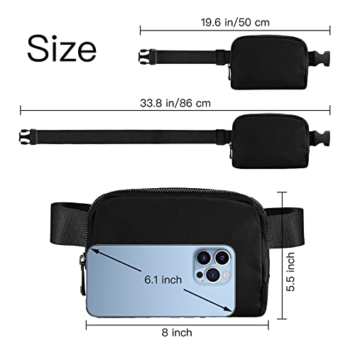 Didida Black Mini Belt Bag, Fashion Waist Packs Unisex Fanny Packs for Women Men crossbody with Adjustable Strap for Outdoors Workout Travel Casual Running Hiking Cycling - Image 5