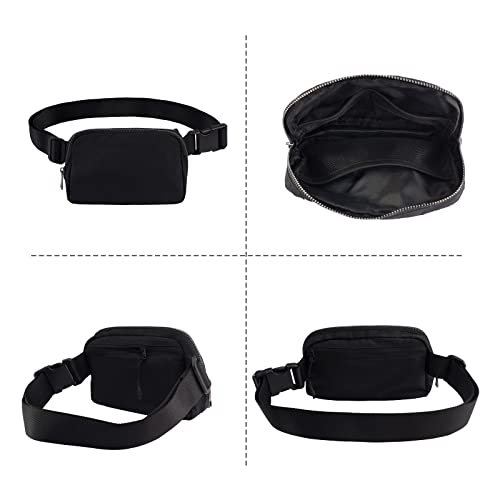 Didida Black Mini Belt Bag, Fashion Waist Packs Unisex Fanny Packs for Women Men crossbody with Adjustable Strap for Outdoors Workout Travel Casual Running Hiking Cycling - Image 4