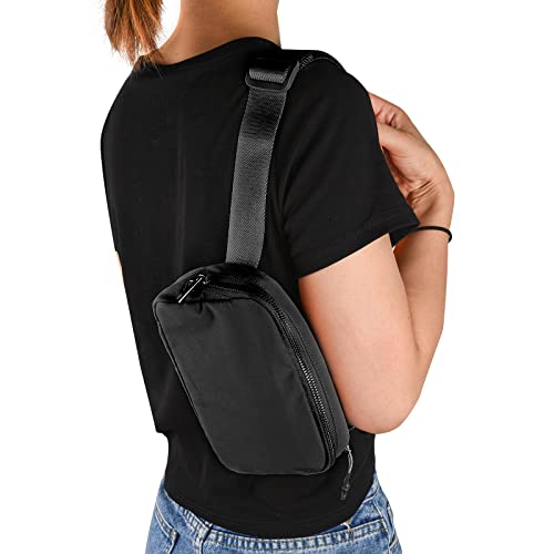 Didida Black Mini Belt Bag, Fashion Waist Packs Unisex Fanny Packs for Women Men crossbody with Adjustable Strap for Outdoors Workout Travel Casual Running Hiking Cycling - Image 2