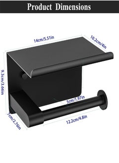 Generic Toilet Paper Holder, Stainless Steel Toilet Paper Holder Toilet Paper Holder Wall Mount Bathroom Toilet Paper Holder with Screw or Self Adhesive ,Toilet Paper Roll Holder for Bathroom Washroom, Black  - Image 2
