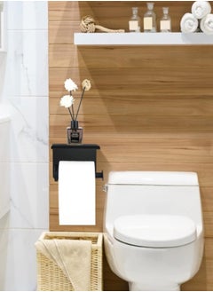 Generic Toilet Paper Holder, Stainless Steel Toilet Paper Holder Toilet Paper Holder Wall Mount Bathroom Toilet Paper Holder with Screw or Self Adhesive ,Toilet Paper Roll Holder for Bathroom Washroom, Black  - Image 5