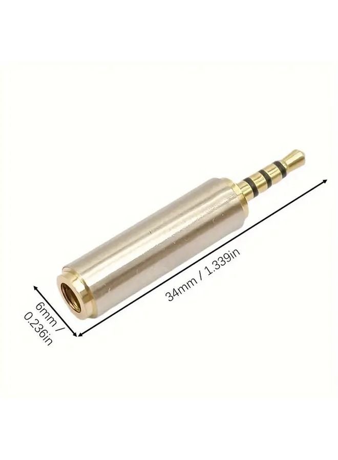 2pcs Zinc Alloy 3.5mm TRRS Male to 2.5mm Female Audio Adapter Plug Play Headphone Speaker Switch - Image 3