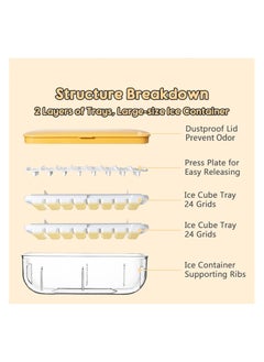 Anmi Ice Cube Tray ,with Lid 48 Grids (Yellow)  - Image 3