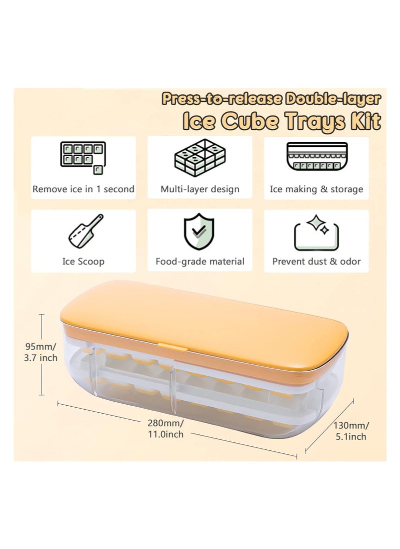 Anmi - Ice Cube Tray ,with Lid 48 Grids (Yellow) - Image 1