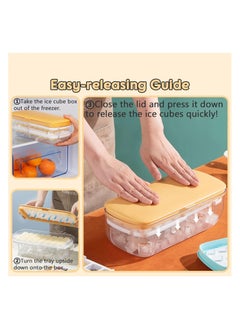 Anmi Ice Cube Tray ,with Lid 48 Grids (Yellow)  - Image 2