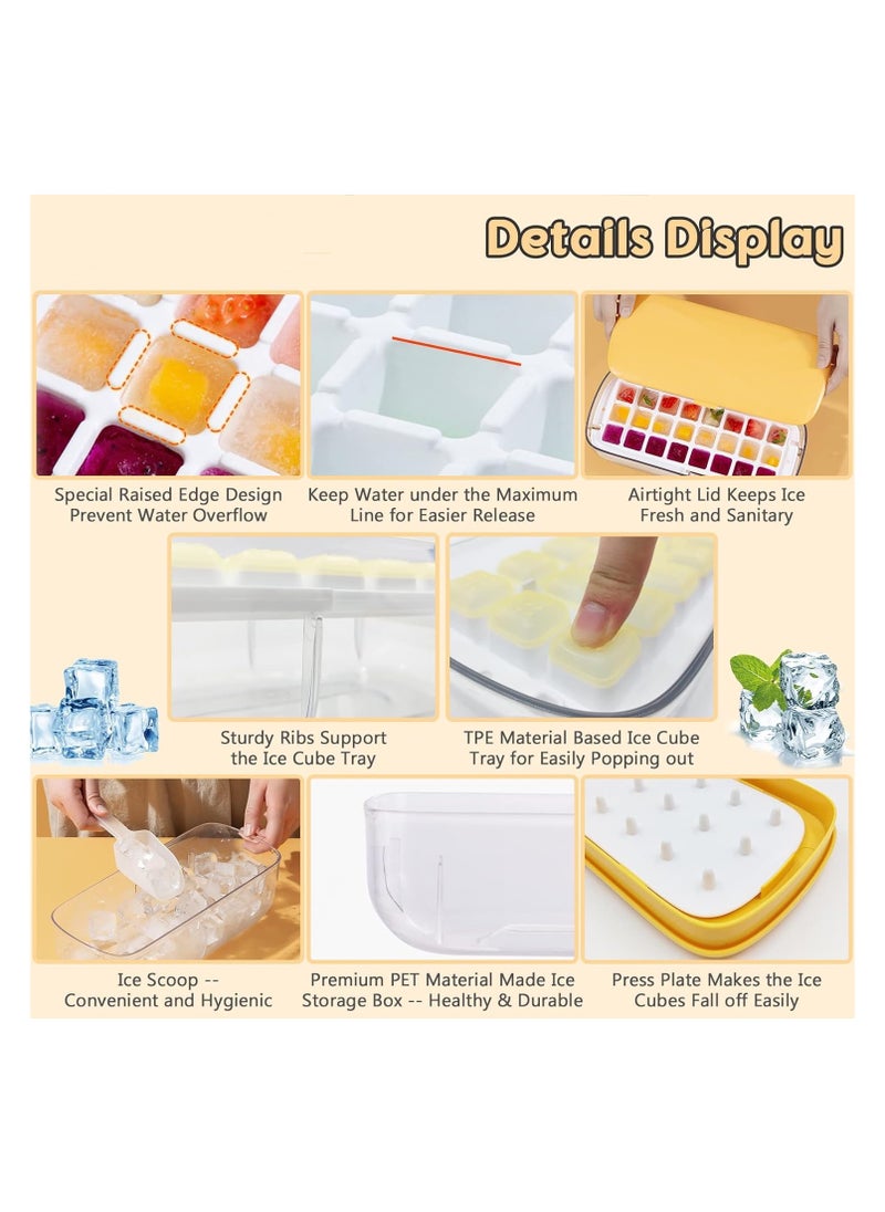 Anmi - Ice Cube Tray ,with Lid 48 Grids (Yellow) - Image 1