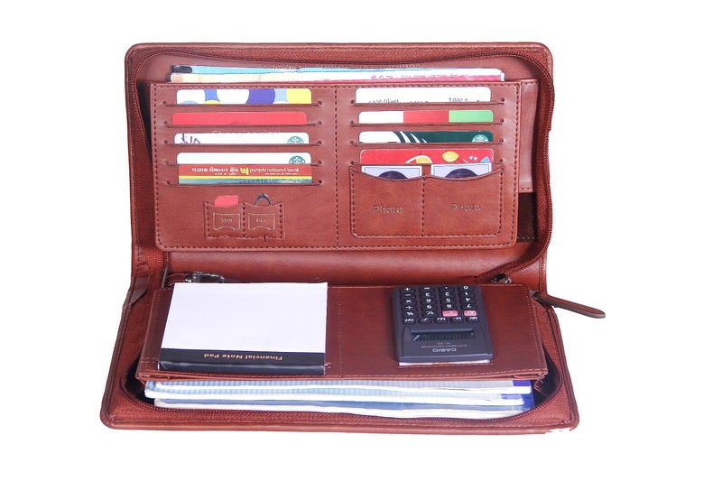 Sukeshcraft Multiple Cheque Book Holder | 8 Digit Calculator Finiancial Note pad - Image 3