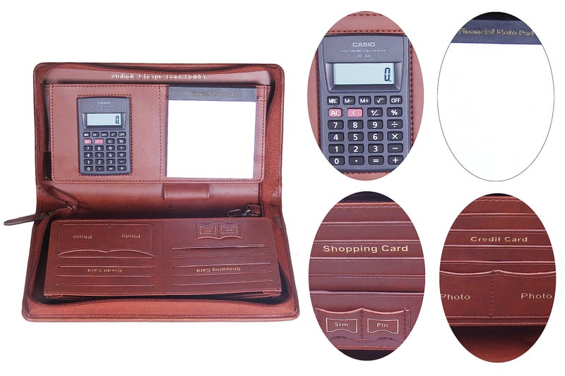 Sukeshcraft Multiple Cheque Book Holder | 8 Digit Calculator Finiancial Note pad - Image 4