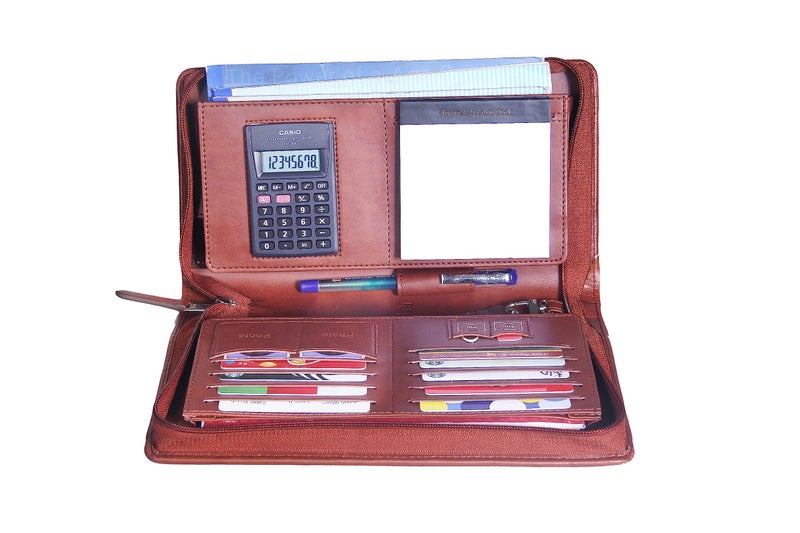 Sukeshcraft Multiple Cheque Book Holder | 8 Digit Calculator Finiancial Note pad - Image 2