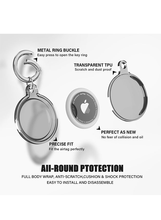 إكس ليفيل مجموعة من 4 حافظات مفاتيح مقاومة للماء لأجهزة Apple AirTags: أغطية واقية متعددة الألوان مع حلقات مفاتيح AirTag، متوافقة مع أطواق القطط Apple AirTag، مقاومة للغبار والخدش، مناسبة للكلاب والقطط والحقائب والمفاتيح (بنفسجي/أزرق/أخضر/وردي) - Image 3