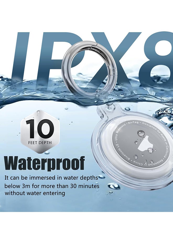 إكس ليفيل مجموعة من 4 حافظات مفاتيح مقاومة للماء لأجهزة Apple AirTags: أغطية واقية متعددة الألوان مع حلقات مفاتيح AirTag، متوافقة مع أطواق القطط Apple AirTag، مقاومة للغبار والخدش، مناسبة للكلاب والقطط والحقائب والمفاتيح (بنفسجي/أزرق/أخضر/وردي) - Image 2