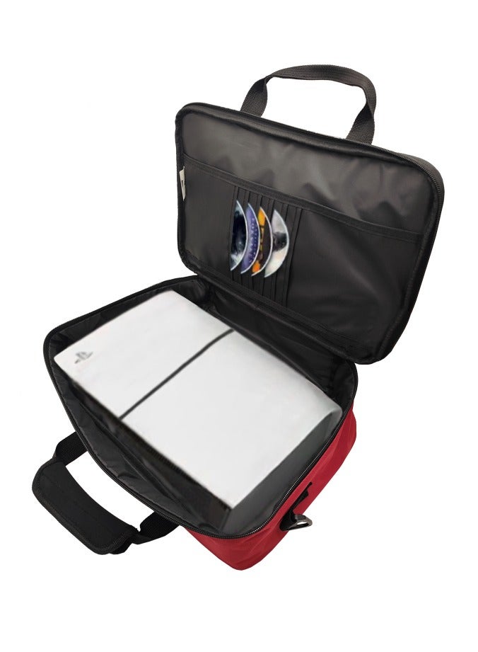 أيه أس أيه حقيبة حمل لجهاز PS5 Slim Edition، حقيبة تخزين مقبض وحدة التحكم في الألعاب، حقيبة حماية، وحدات تحكم، قاعدة وملحقات، مقاومة للصدمات، ومقاومة للماء والخدش - Image 2