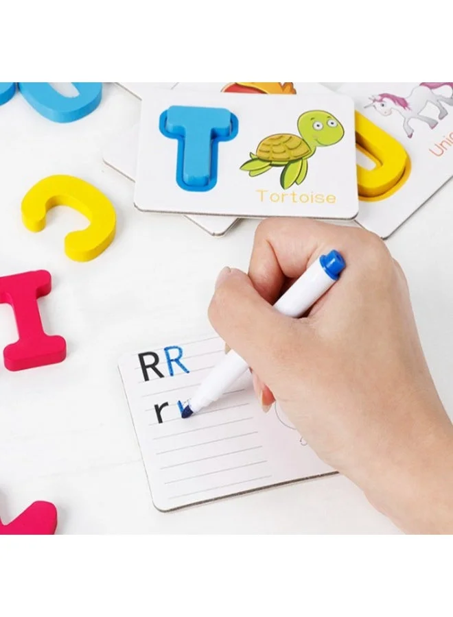 THUGFIT Educational Alphabet Learning Cards for Kids – Erasable Handwriting Practice Set
