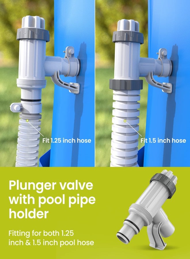 SUMMERBUDDY Pool Hose Adapter for Above Ground Swimming Pool, Pool Replacement Parts with Plunger Valve and Pool Pipe Holder Compatible with Intex/Bestway/Stock Tank Pool, Pool Pump Parts - Image 4