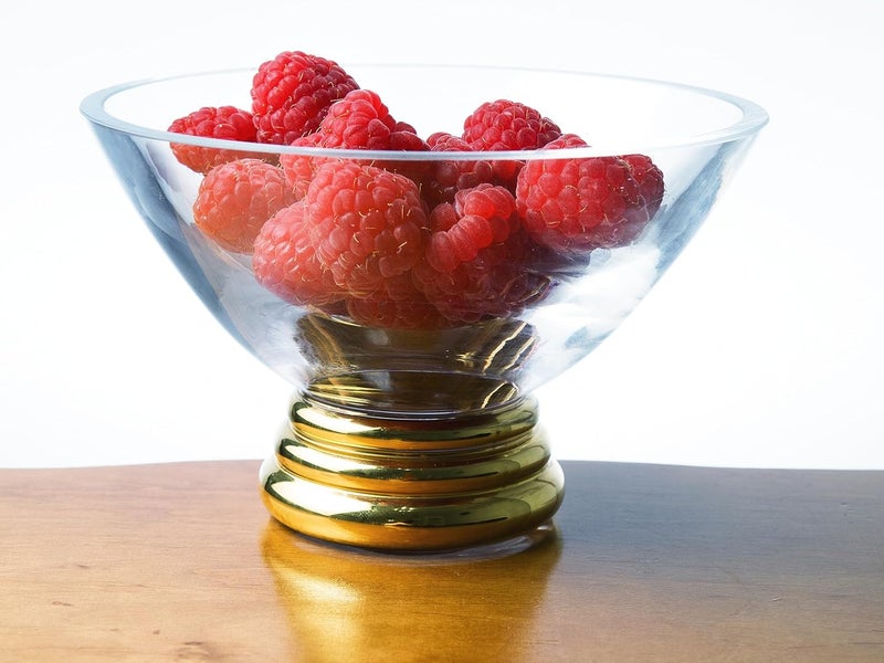 Barski وعاء زجاجي مزخرف من بارسكي للحلويات والآيس كريم والوجبات الخفيفة والحلويات والمكسرات والفواكه بقاعدة ذهبية بقطر 5 إنش مصنوع في أوروبا - Image 5