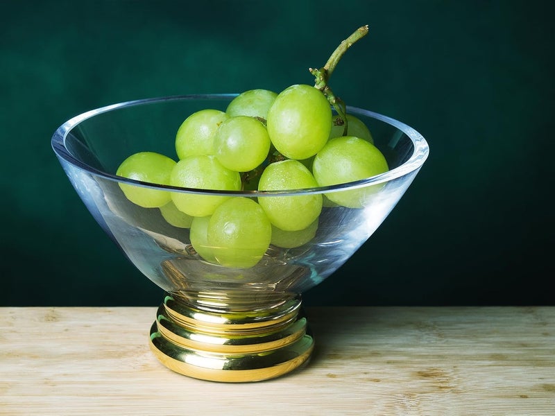 Barski وعاء زجاجي مزخرف من بارسكي للحلويات والآيس كريم والوجبات الخفيفة والحلويات والمكسرات والفواكه بقاعدة ذهبية بقطر 5 إنش مصنوع في أوروبا - Image 4