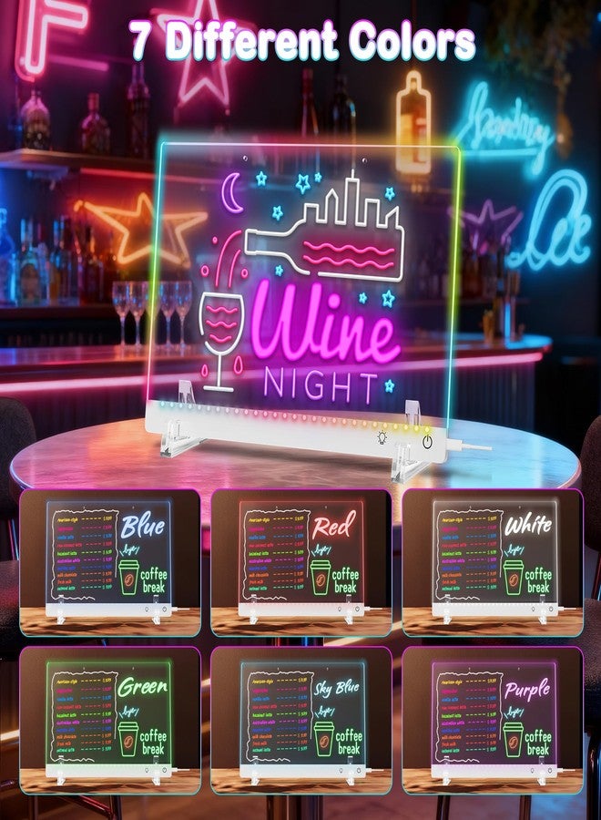 جيفت4يو لوحة رسم لومي LED للأطفال مع 12 قلم تلوين، لوحة ملاحظات LED مقاس 13.7 × 10 بوصة بألوان متعددة، 4 أوضاع و7 ألوان، لوحة أكريليك قابلة للمسح الجاف مع إضاءة للمنزل والمكتب وهدايا أعياد الميلاد والكريسماس (أبيض) - Image 4