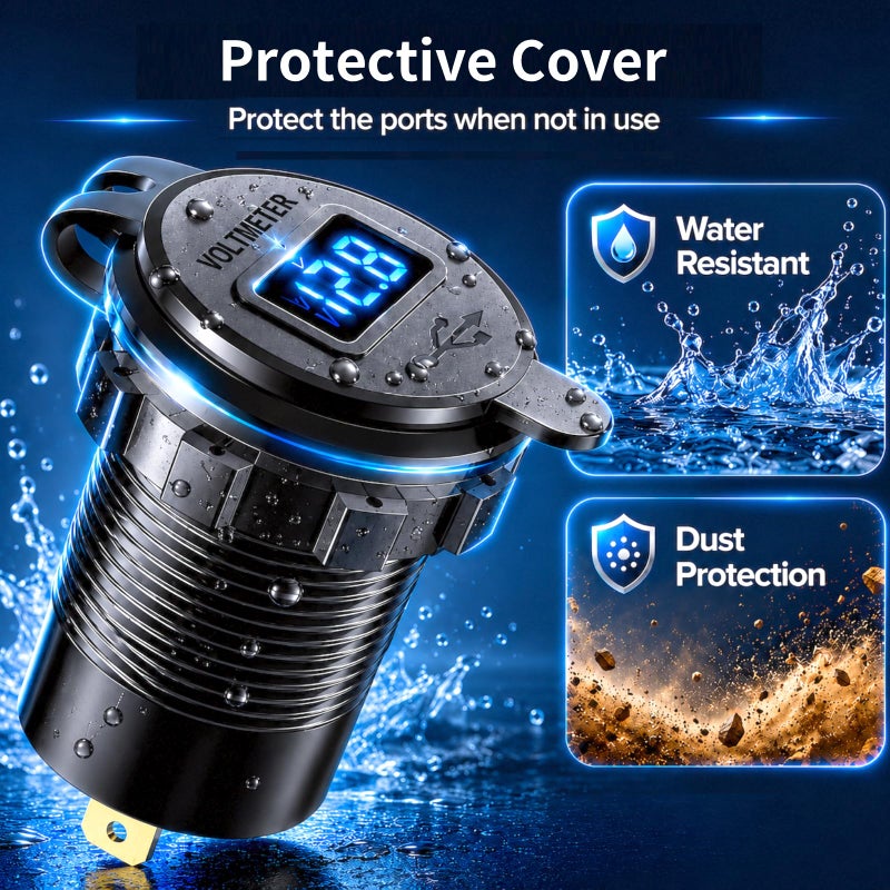 لينك ستايل Linkstyle USB Car Charger Socket, Dual 30W PD3.0 & 18W QC3.0 Fast Charging - Image 4