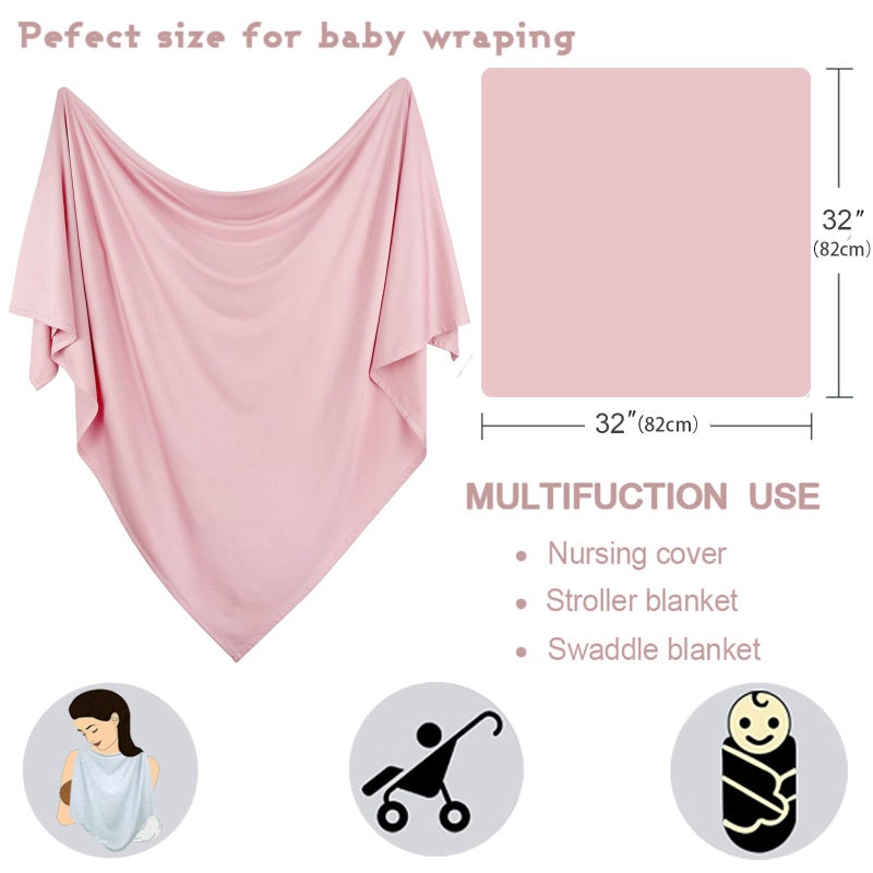 OWLOWLA Newborn Swaddle Set Stretch Wrap Swaddle Receiving Blanket for Baby Boy Girl(Blush-rm) - Image 4