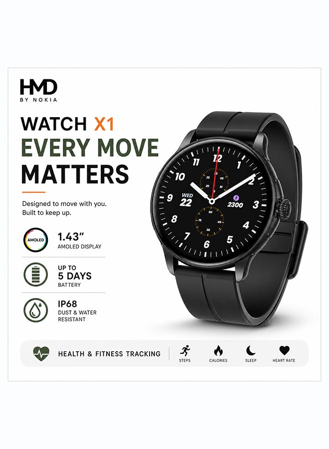 أتش أم دي ساعة X1 الذكية مع شاشة AMOLED - Image 2