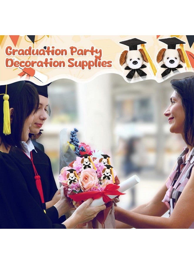 Gejoy Gejoy 24 Pcs Graduation Mini Dog Stuffed Animal Tiny Congrats Grad Doll Small Soft Plush Animal Keychain with Graduation Cap for Kindergartners College High School Graduation Gifts Party Favors  - Image 2