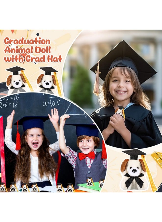 Gejoy Gejoy 24 Pcs Graduation Mini Dog Stuffed Animal Tiny Congrats Grad Doll Small Soft Plush Animal Keychain with Graduation Cap for Kindergartners College High School Graduation Gifts Party Favors  - Image 3