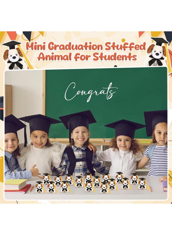 Gejoy Gejoy 24 Pcs Graduation Mini Dog Stuffed Animal Tiny Congrats Grad Doll Small Soft Plush Animal Keychain with Graduation Cap for Kindergartners College High School Graduation Gifts Party Favors  - Image 4