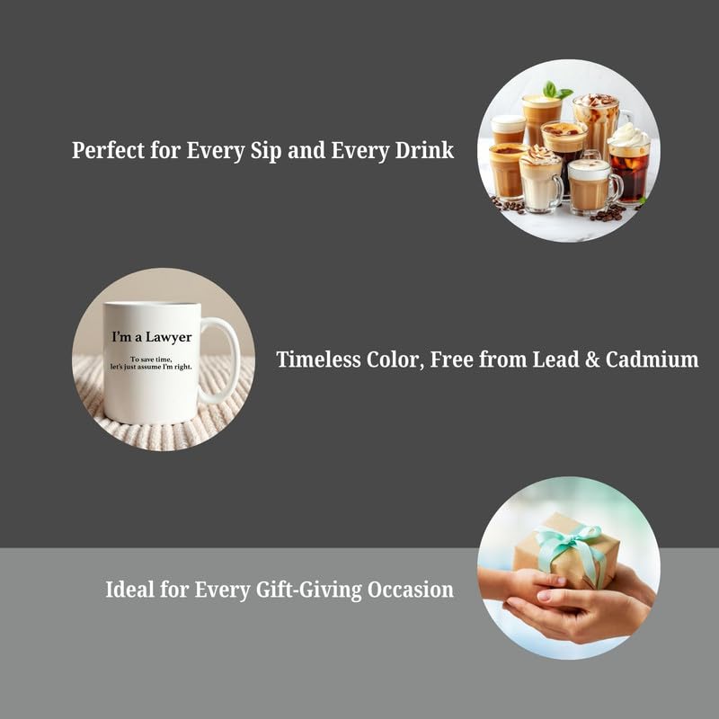 KNITROOT Ceramic Coffee Mug Microwave Safe Im a Lawyer Print Premium Ceramic Mug Tea Mug Milk Mug Cup for Gift Best Return Gift Best Gift White Mug 250ml85oz - Image 5