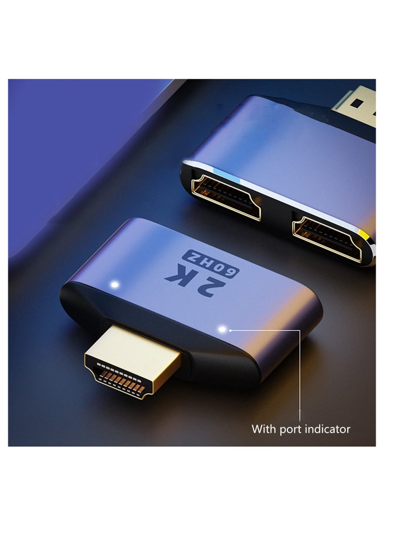 Excefore HDMI Splitter 1 in 2 Out 2K, Splitter for FullHD 2K@60HZ, 1X2 HDMI Splitter for Dual Monitors Duplicate/Mirror, 1920x1080 3D Splitter, 1 Source to 2 Displays, Suitable for various HDMI-source devices - Image 4