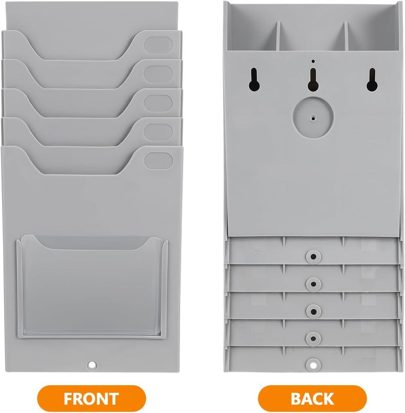 Attendance Cards Organizer Rack for Warehouse Supplies Multi-pocket Material Card Holder for Timecards and Classification Labels Practical Storage Display for Office Home and - Image 5