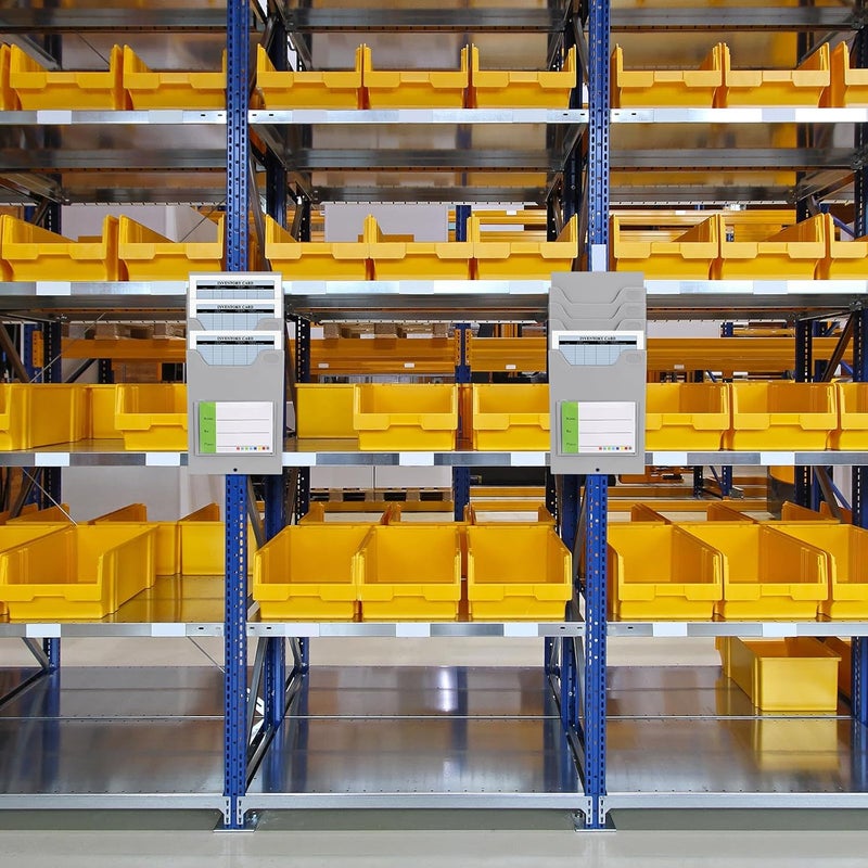 Attendance Cards Organizer Rack for Warehouse Supplies Multi-pocket Material Card Holder for Timecards and Classification Labels Practical Storage Display for Office Home and - Image 2