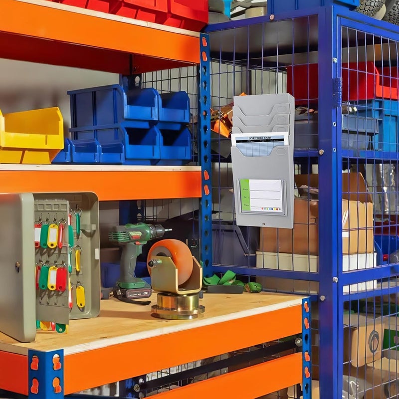 Attendance Cards Organizer Rack for Warehouse Supplies Multi-pocket Material Card Holder for Timecards and Classification Labels Practical Storage Display for Office Home and - Image 4