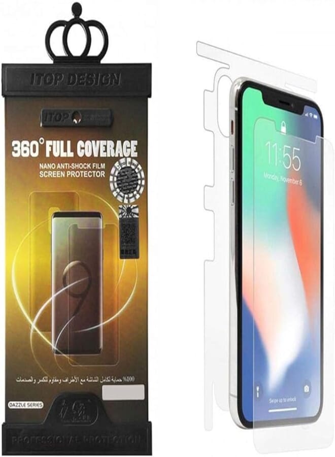 Apple iPhone XR 360 Full Cover Nano Anti-Shock Film Screen Protector - Clear