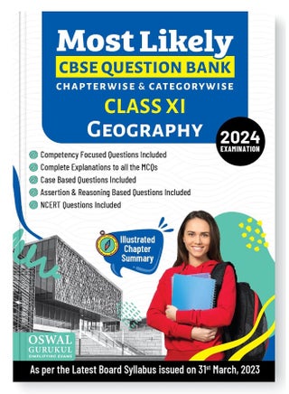 Oswal - Gurukul Geography Most Likely CBSE Question Bank for Class 11 Exam 2024 - Chapterwise & Categorywise, Competency Focused Qs, NCERT Qs, Case, Assertion & Reasoning - pzsku/ZAFC4DF82362E950A4018Z/45/1749823033/a66b0bf9-7bb6-4742-b014-ce83b6362772