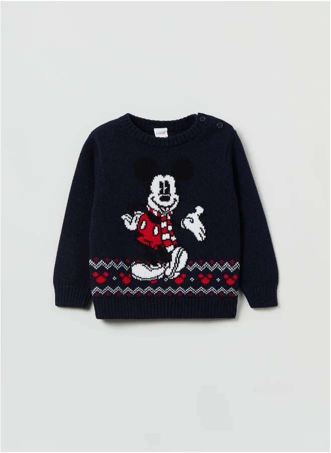 او في اس Ovs Baby Boy  Mickey Mouse Knitted Jumper