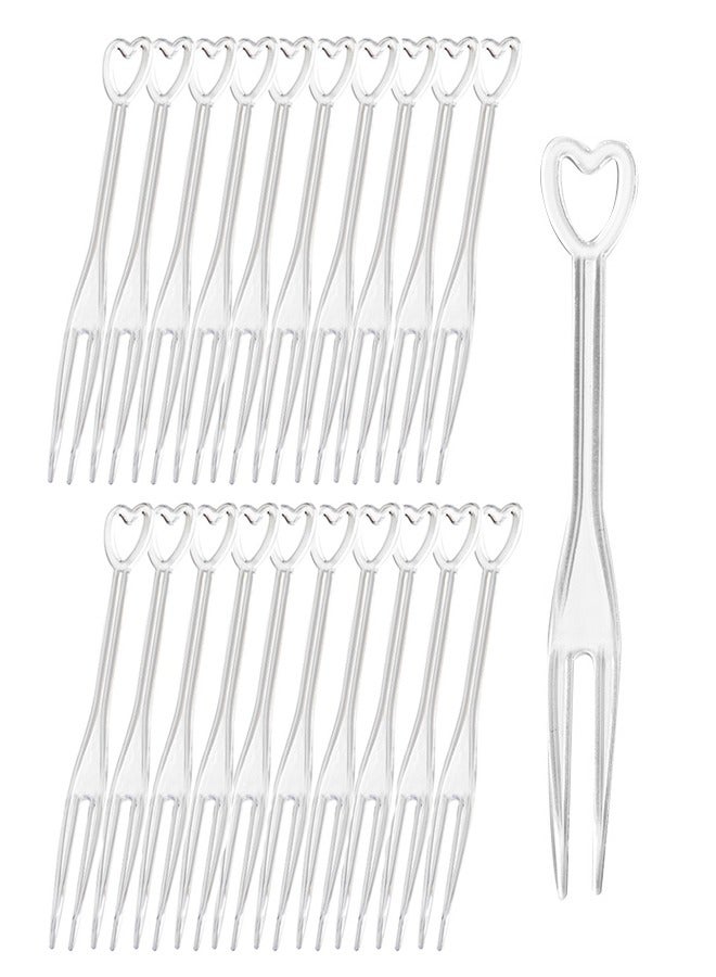 200 Pieces Disposable Plastic Fruit Forks for Family Party Birthday Party Wedding Dessert Cake Forks  - Image 1