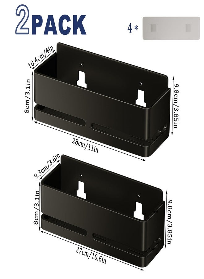 YESENT Shower Caddy,2-Pack Shower Shelf,no Drill Shower Organizer(Black) - Image 2