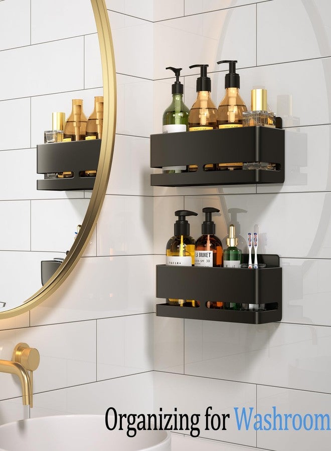 YESENT Shower Caddy,2-Pack Shower Shelf,no Drill Shower Organizer(Black) - Image 3