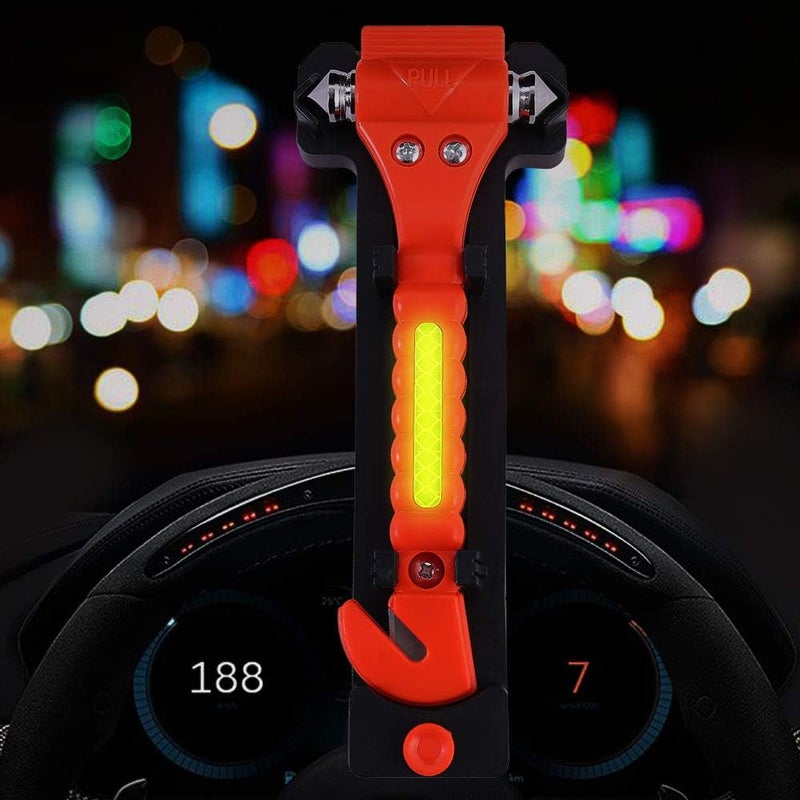 GoDeCho 2 PCS Go DeCho Car Safety Hammer Emergency Escape Tool with Seat Belt Cutter and Vehicle Window Glass Breaker with Light Reflective Tape - Image 4