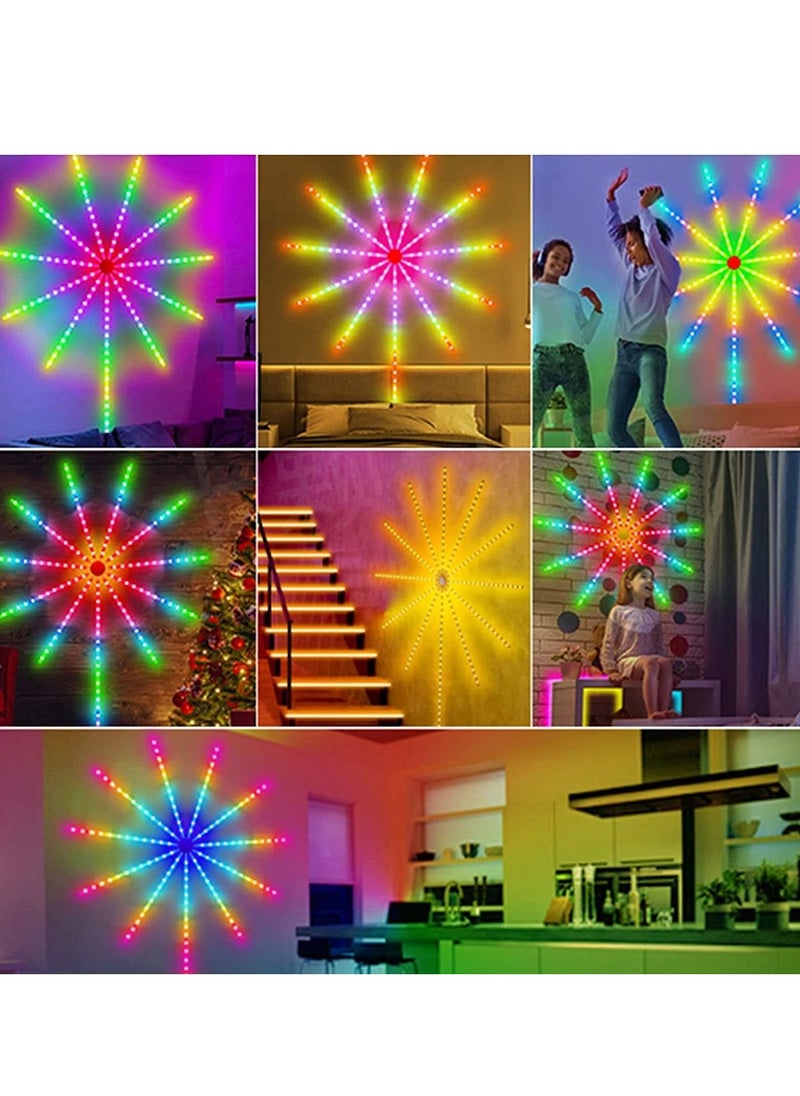 Rabos - irework LED Strip Lights, Fireworks Light Strip with Music Sync Timer Mode, RGB Dream Color Firework Wall Led Lights with Remote and App Control, Timing Function for Home Party Decor - Image 1