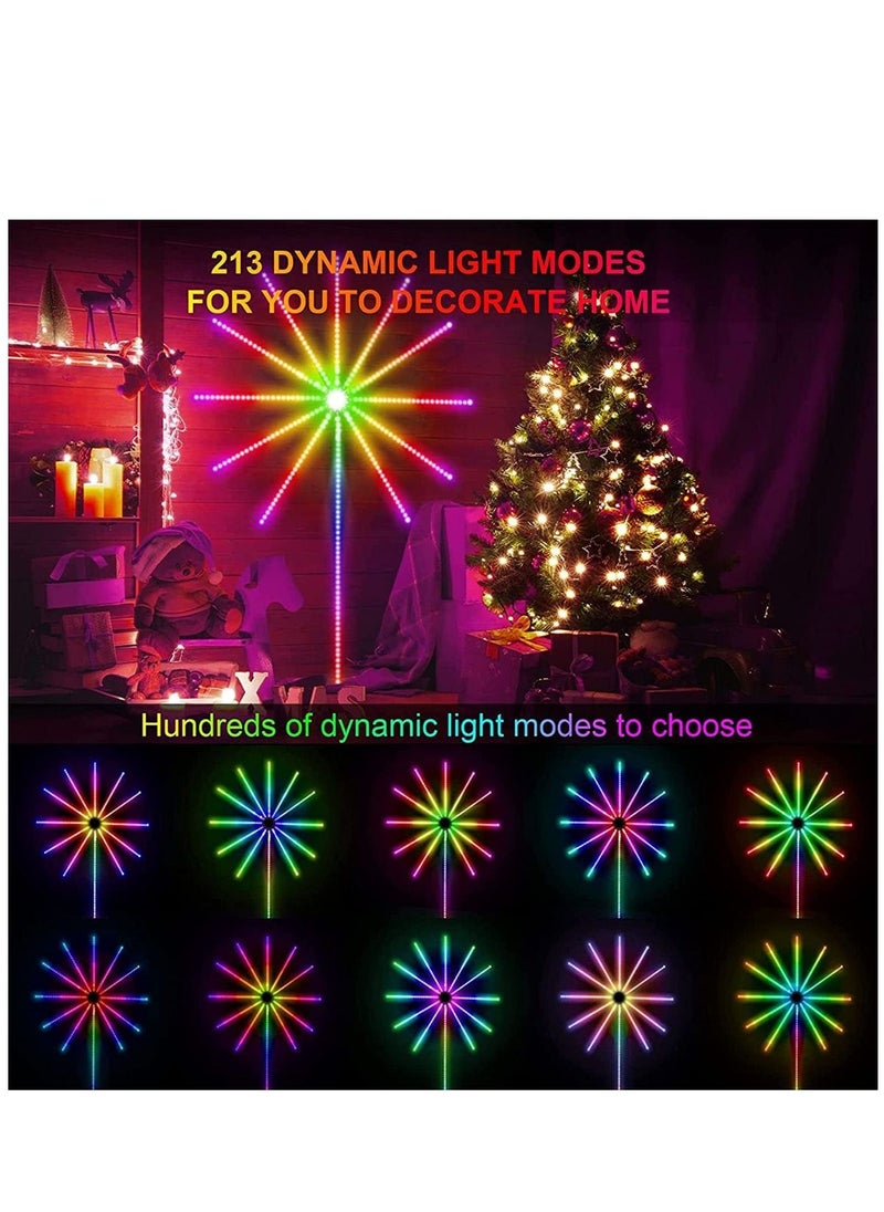 Rabos - irework LED Strip Lights, Fireworks Light Strip with Music Sync Timer Mode, RGB Dream Color Firework Wall Led Lights with Remote and App Control, Timing Function for Home Party Decor - Image 1