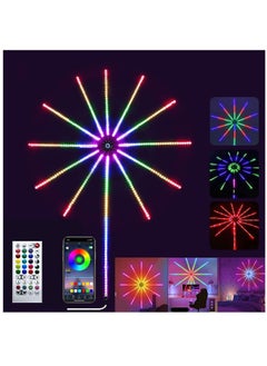 Rabos irework LED Strip Lights, Fireworks Light Strip with Music Sync Timer Mode, RGB Dream Color Firework Wall Led Lights with Remote and App Control, Timing Function for Home Party Decor  - Image 1