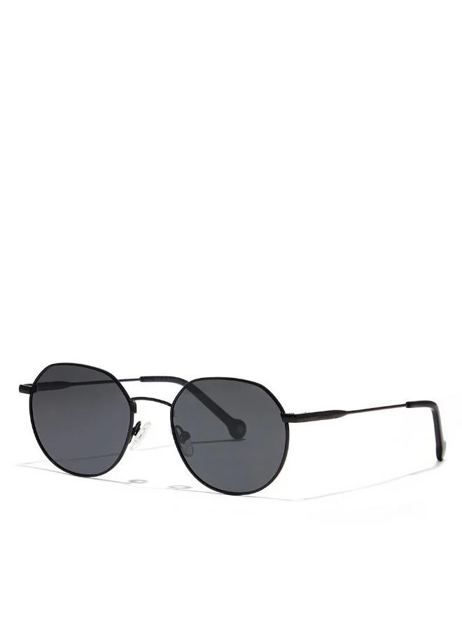 30Sundays 30Sundays WANDERLUST Polarised,Men Sunglasses, Round Sunglasses, UV Protection: UV400 (Black,Black)