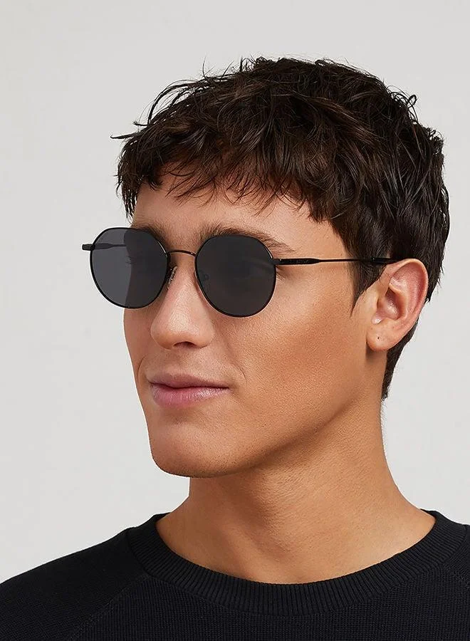30Sundays 30Sundays WANDERLUST Polarised,Men Sunglasses, Round Sunglasses, UV Protection: UV400 (Black,Black)