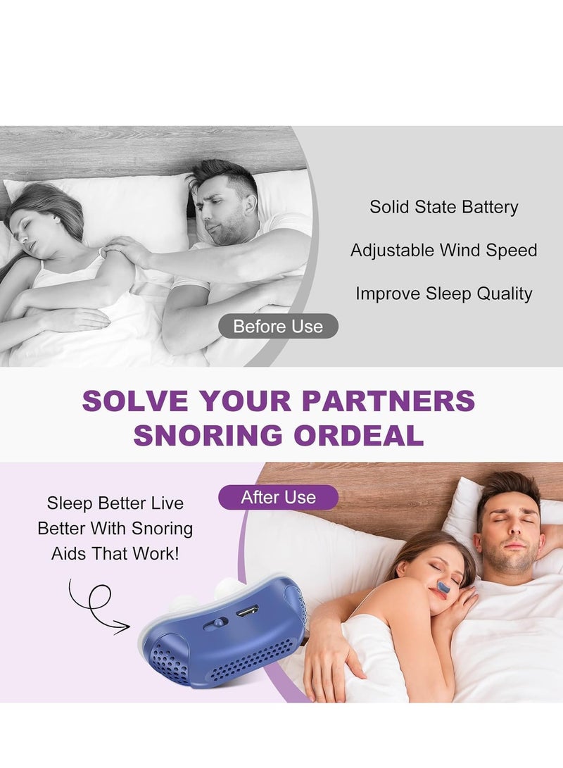 Plan A Electric Anti Snoring Device, Double Vents Improve Sleep Breathing - Sleep Apnea Treatment - Suitable for Men and Women - Portable and Easy to Use, USB Rechargeable, Quiet and Comfortable Sleep - Image 4