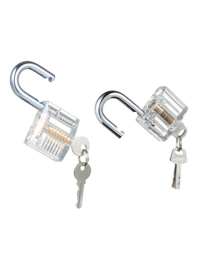 NIBEMINENT 8- Piece Transparent Padlock Set Clear  - Image 2