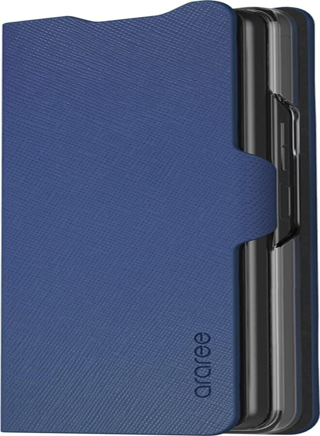 Araree GP-FFF926KDALK Bonnet Samsung Galaxy Z Fold 3 Wallet Stand Case - Ash Blue|1 year manufacturer warranty