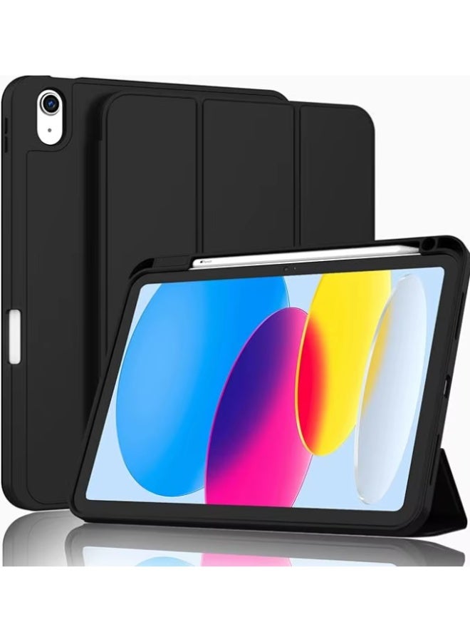 VR Creative Smart Case for Apple iPad (A16) 11th Generation 11 Inch 2025/ iPad 10th Generation 10.9 Inch 2022 Case – with Pencil Holder, Slim Tablet Cover with Soft TPU Back, Auto Wake/Sleep (Black)