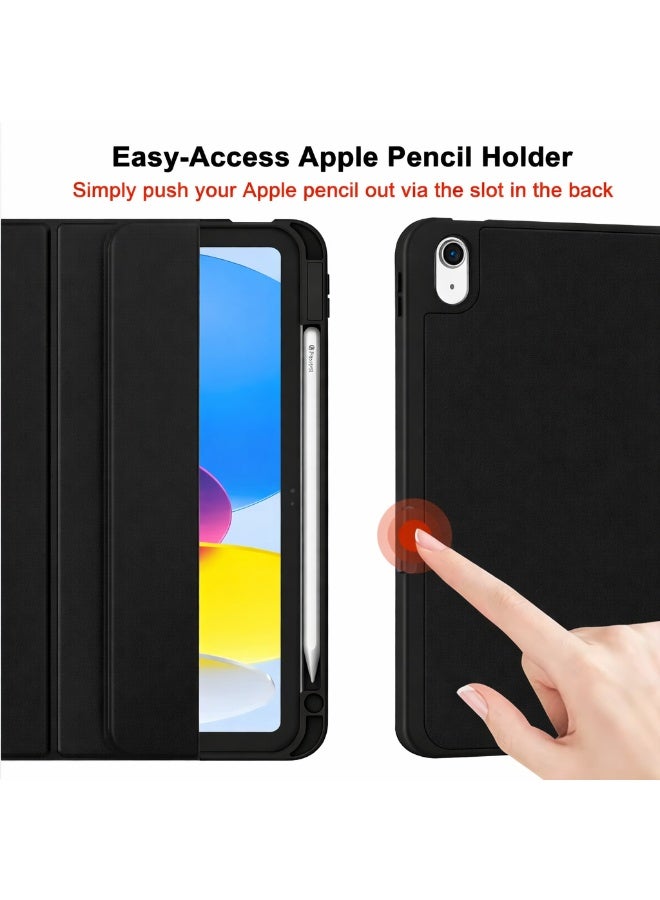 VR Creative Smart Case for Apple iPad (A16) 11th Generation 11 Inch 2025/ iPad 10th Generation 10.9 Inch 2022 Case – with Pencil Holder, Slim Tablet Cover with Soft TPU Back, Auto Wake/Sleep (Black) - Image 4